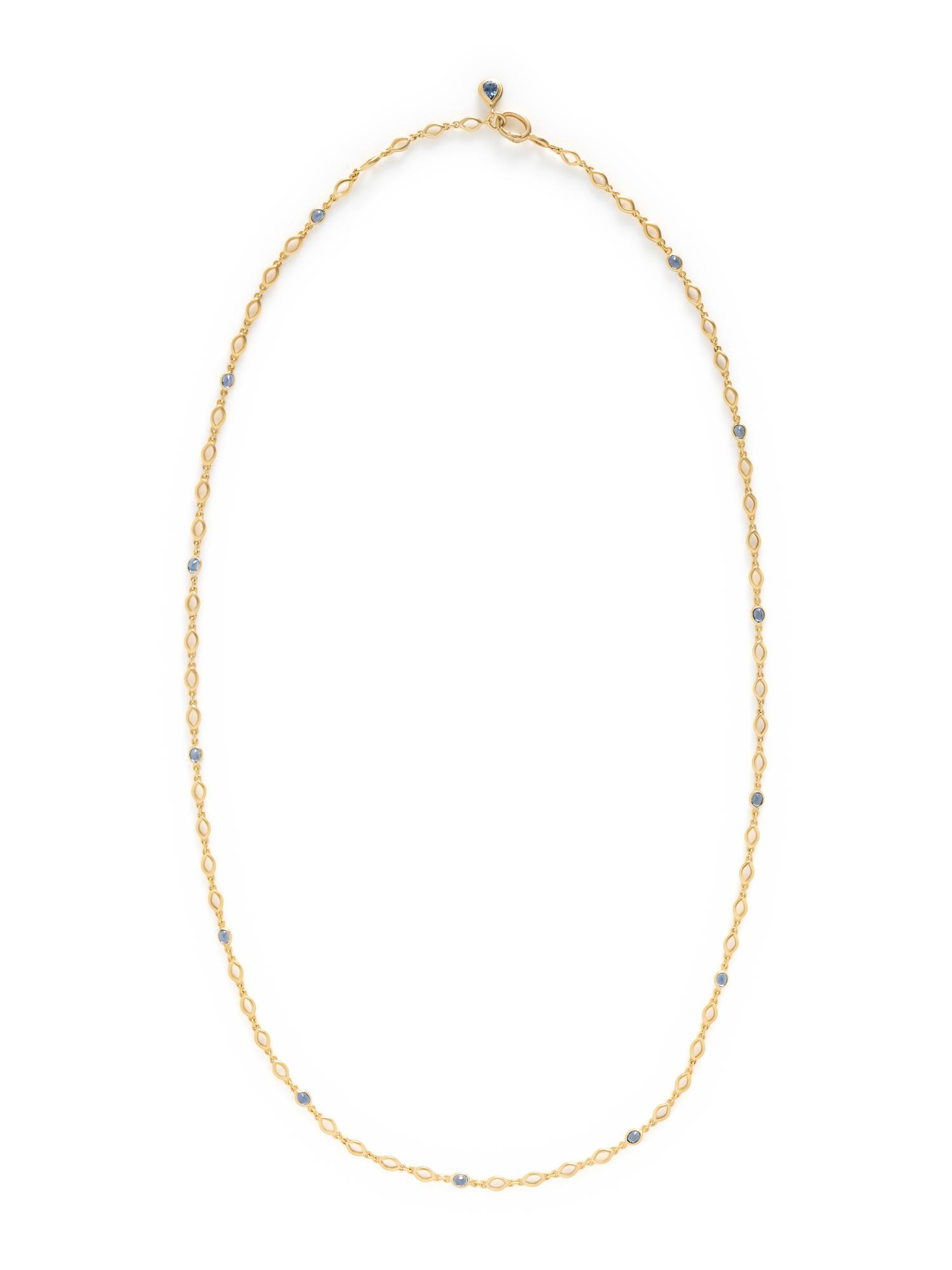YELLOW GOLD AND SAPPHIRE NECKLACE