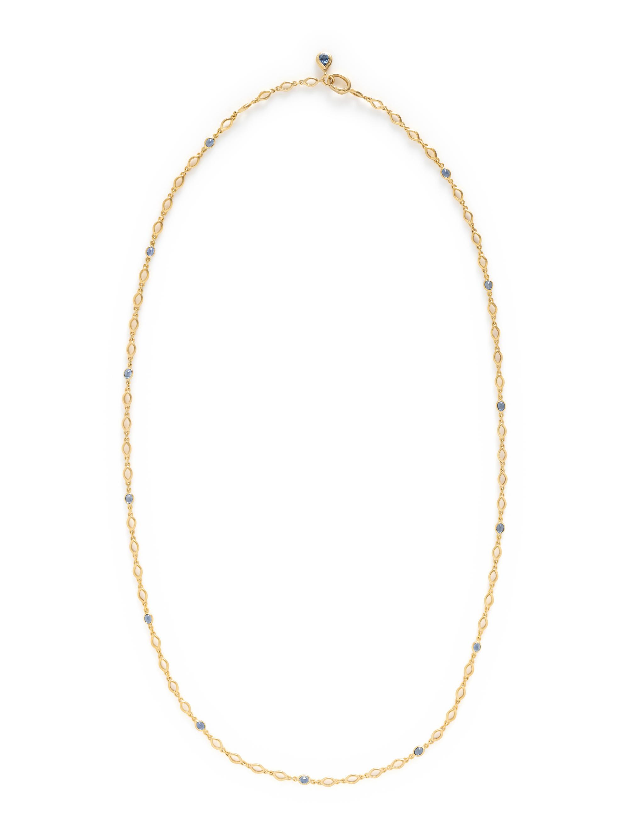 YELLOW GOLD AND SAPPHIRE NECKLACE
