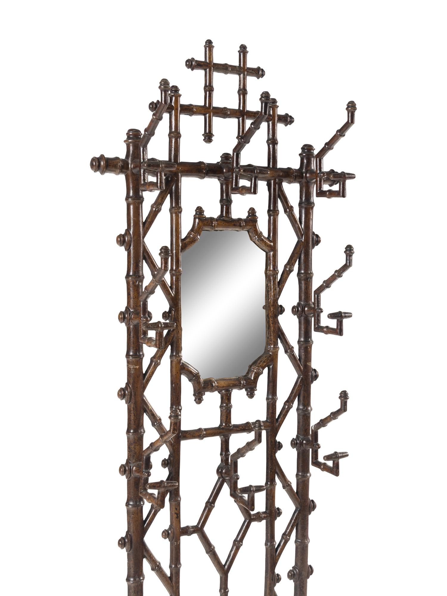 A Victorian Painted Cast Iron Bamboo-Form Hall Tree