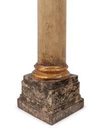 A Pair of Painted and Parcel Gilt Columnar Lamps