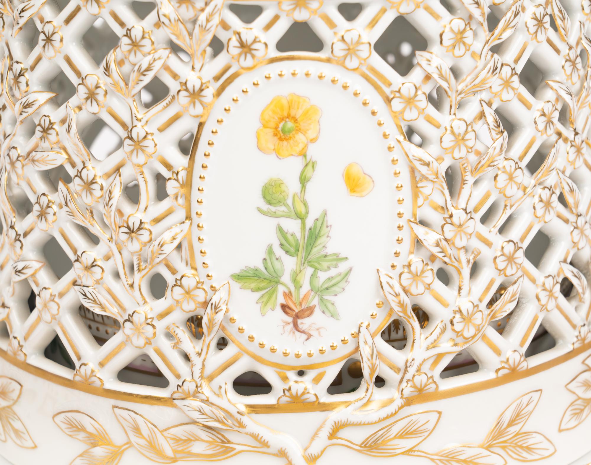 A Royal Copenhagen Flora Danica Porcelain Ice Dome and Stand