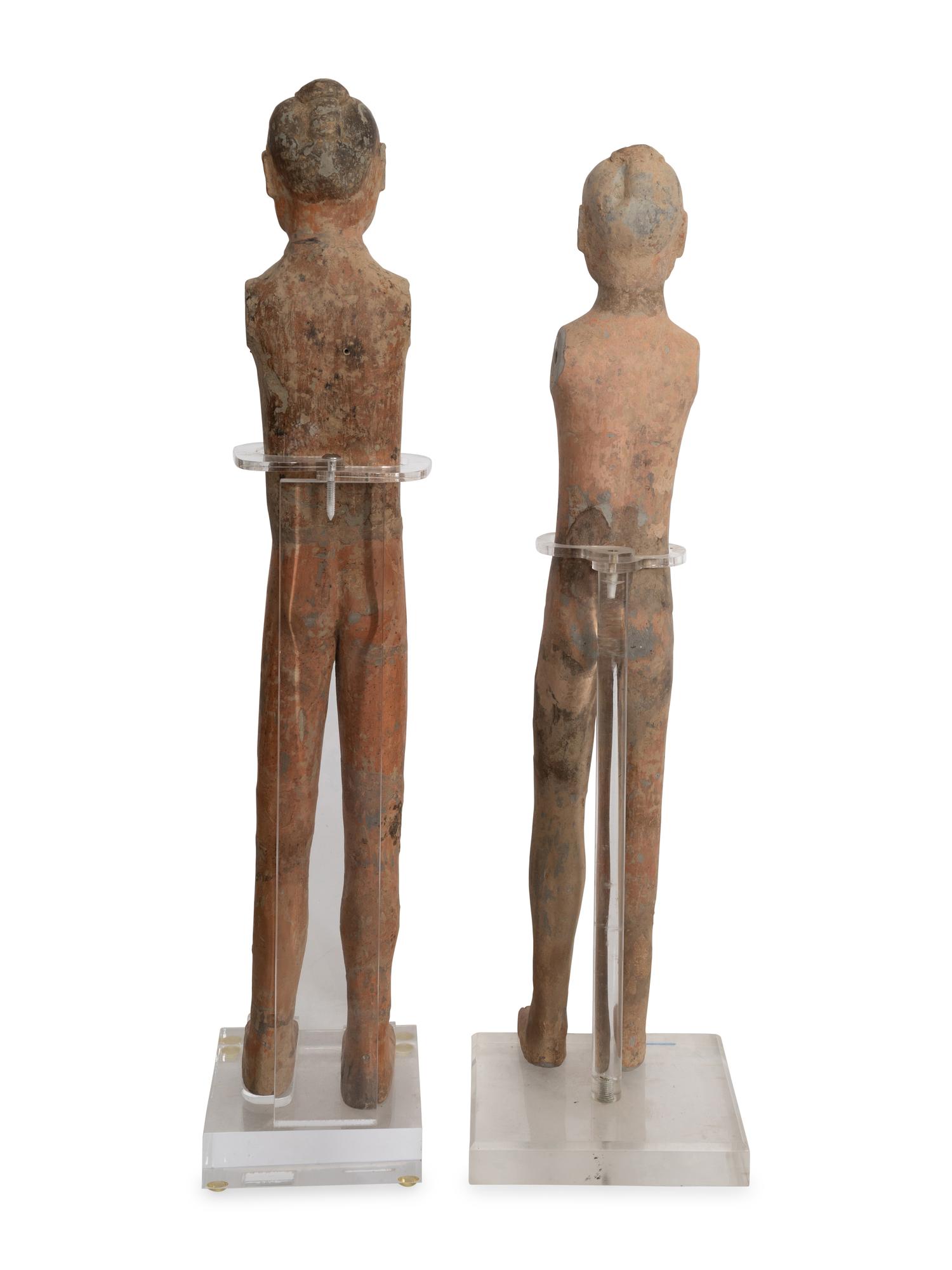 Two Chinese Painted Pottery "Stick Figures"