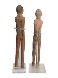 Two Chinese Painted Pottery "Stick Figures"