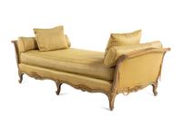 A Louis XV Painted and Parcel Gilt Daybed