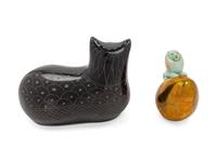 A Sergio Bustamante Porcelain and Brass Veneered Figure
