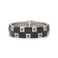 BLACK DIAMOND AND DIAMOND BANGLE BRACELET