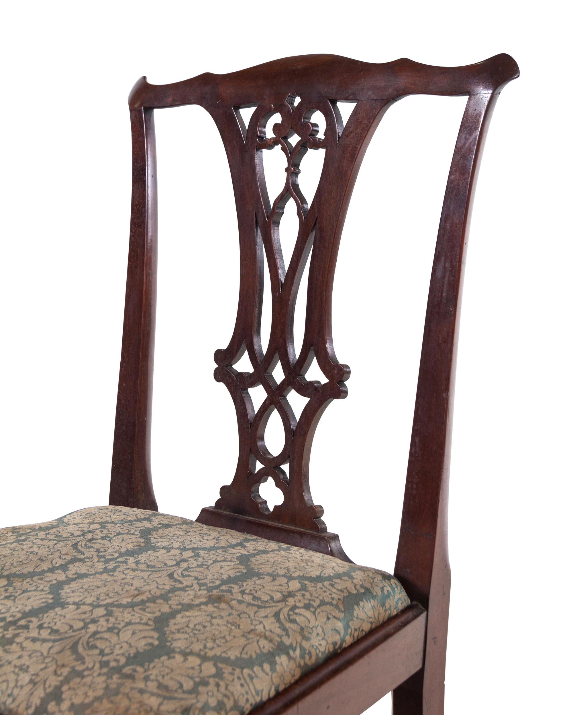 An Assembled Set of Six Chippendale Style Mahogany Dining Chairs