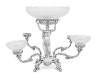 A Sheffield Silver-Plate and Cut Glass Epergne