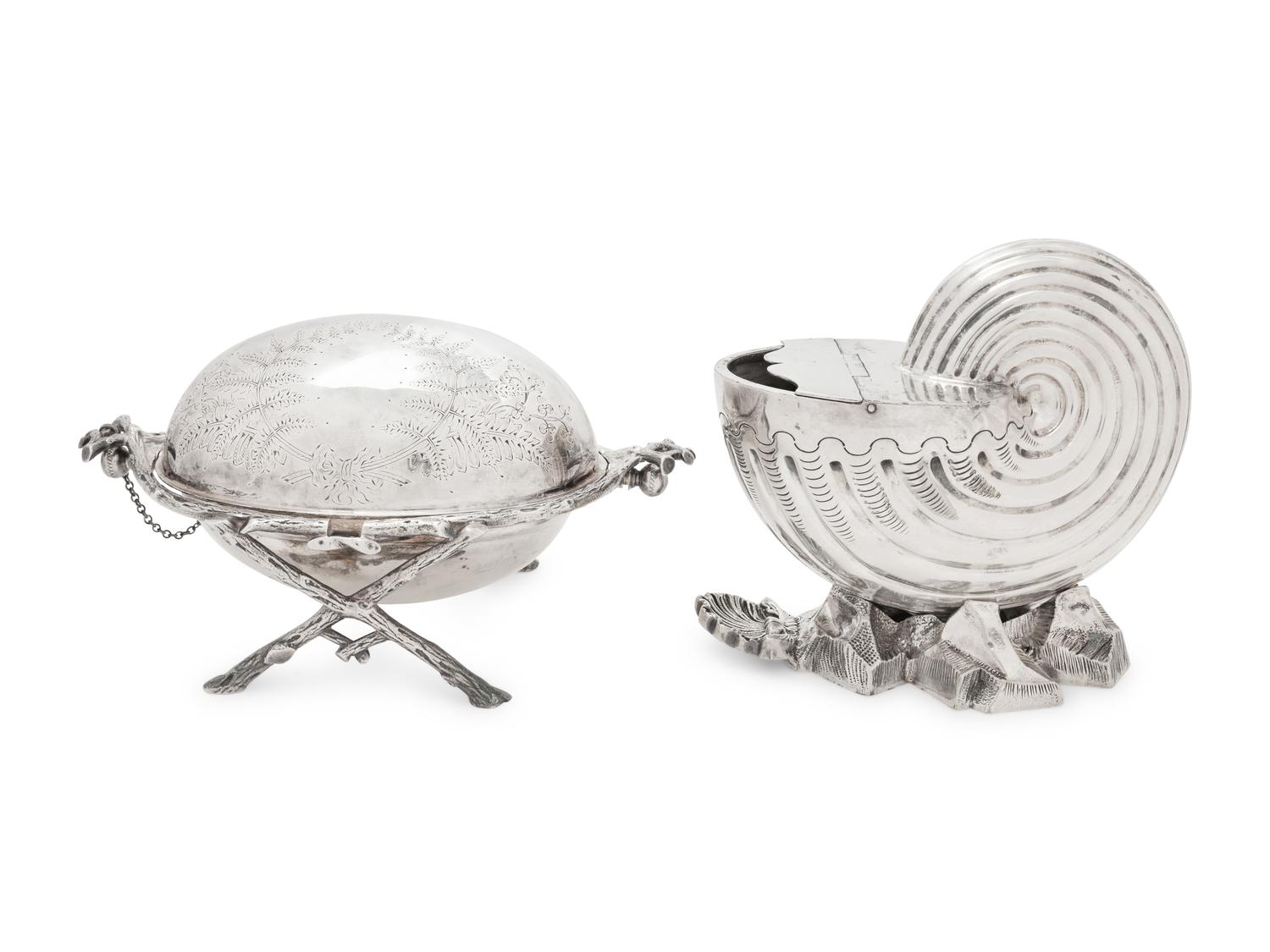 A Pair of English Silver-Plate Table Articles