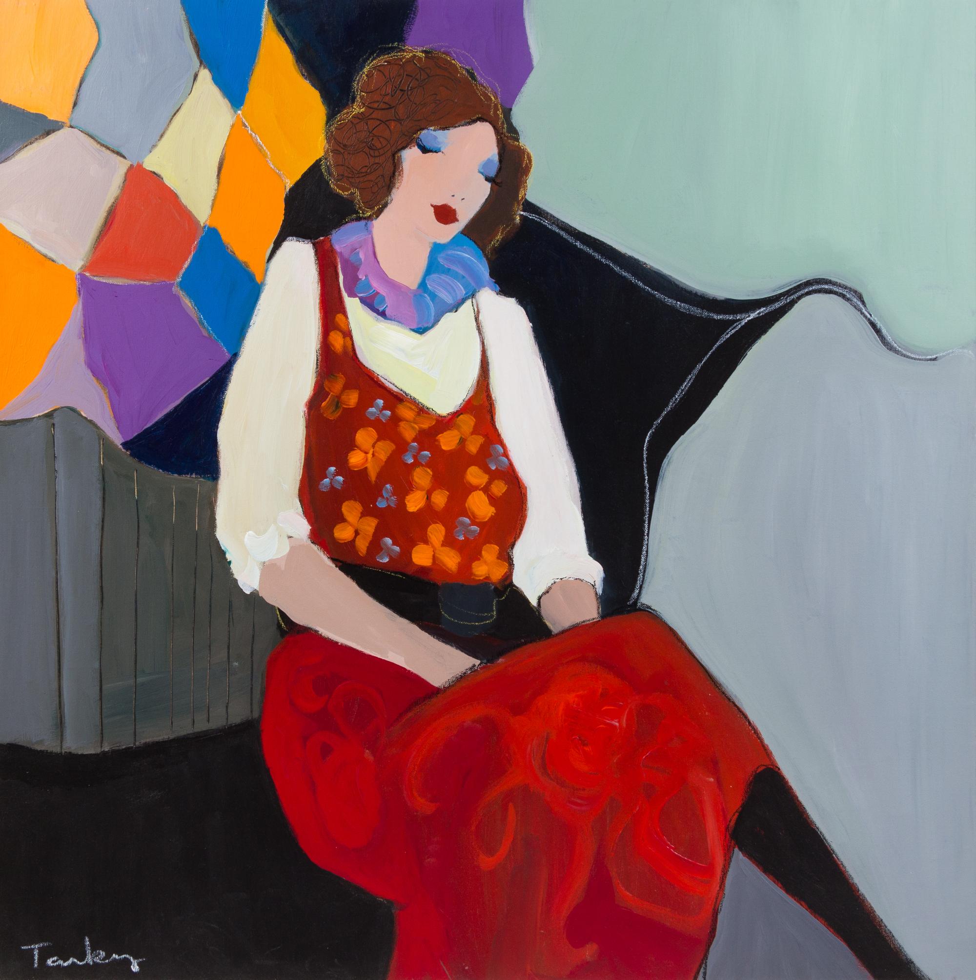 Itzchak Tarkay, (Israeli, 1935–2012), Daydreaming on a Chaise