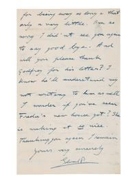 [ENGLISH & CONTINENTAL MANUSCRIPTS]. EDWARD VIII, Duke of Windsor (1894-1972). Autograph letter letter signed ("Edward P") to "Babs." HMS Renown, 28 October 1921.