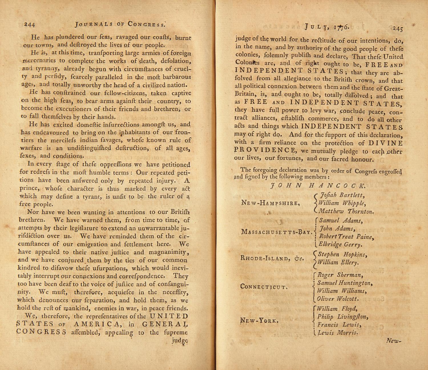 [American Revolution] Journals of Congress. Containing the Proceedings from January 1, 1776, to January 1, 1777. Published by Order of Congress. Volume II