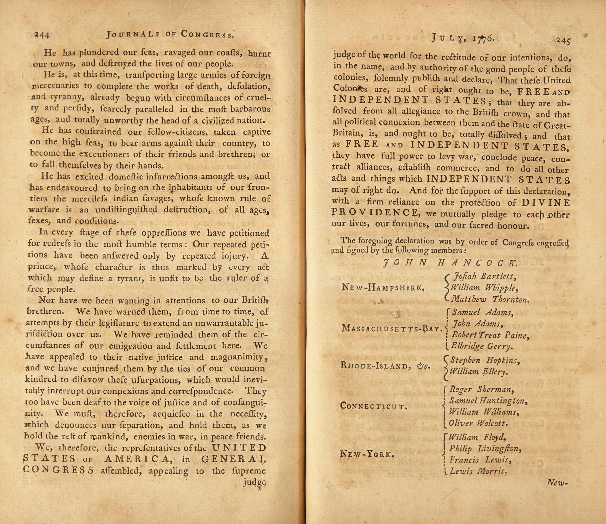 [American Revolution] Journals of Congress. Containing the Proceedings from January 1, 1776, to January 1, 1777. Published by Order of Congress. Volume II