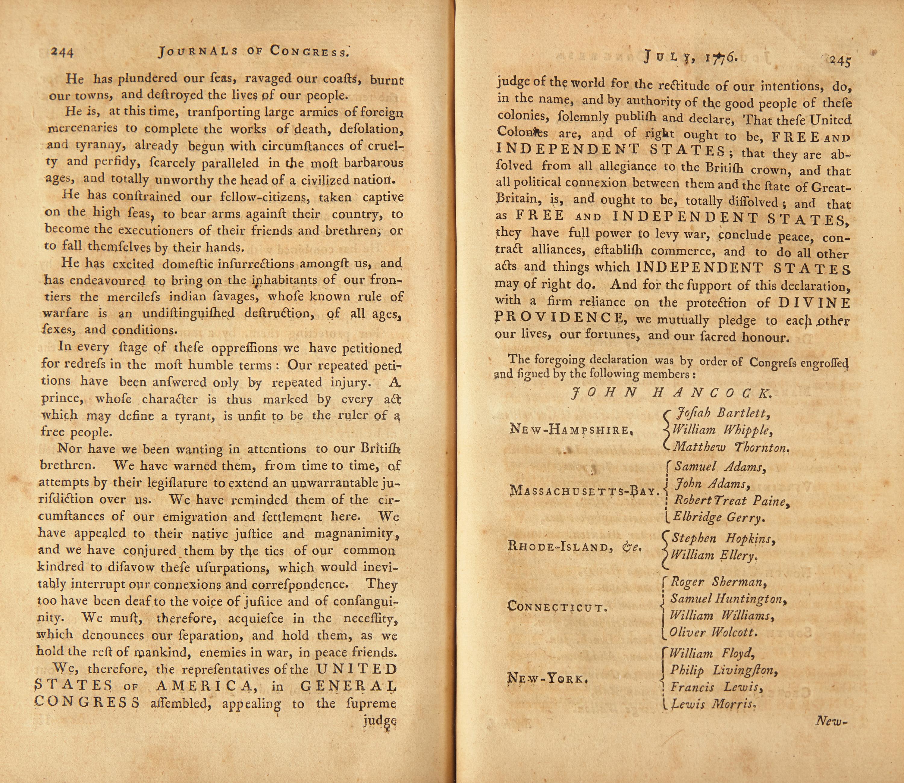 [American Revolution] Journals of Congress. Containing the Proceedings from January 1, 1776, to January 1, 1777. Published by Order of Congress. Volume II