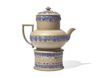 A Wedgwood Jasperware Three-Part Kettle on Stand