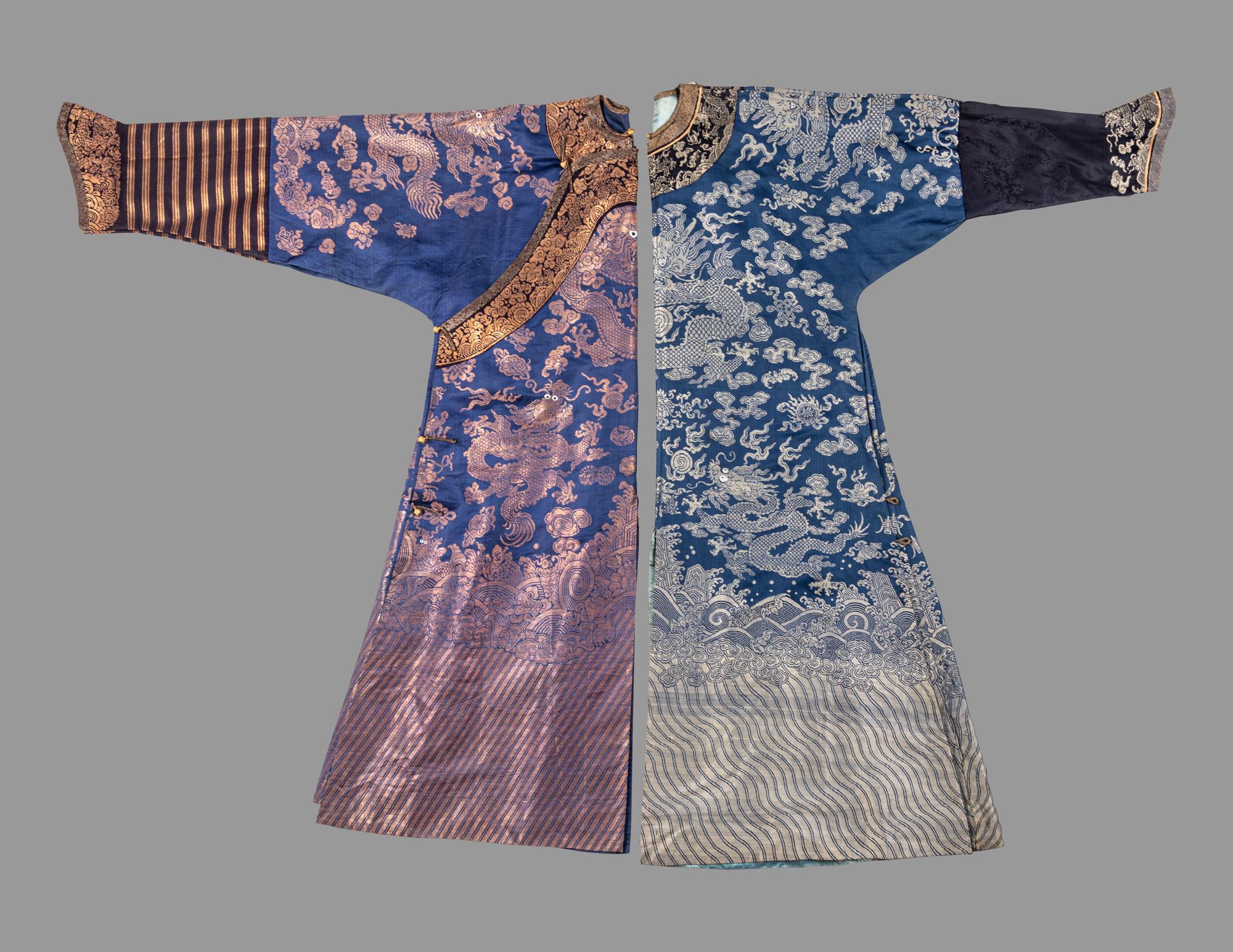 Two Blue Ground Dragon Robes, Jifu