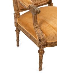 A Louis XVI Style Giltwood Fauteuil