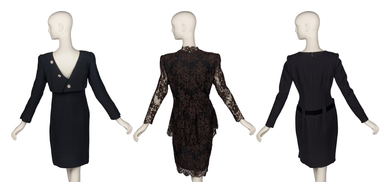 Three Designer Black Cocktail Dresses