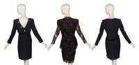 Three Designer Black Cocktail Dresses