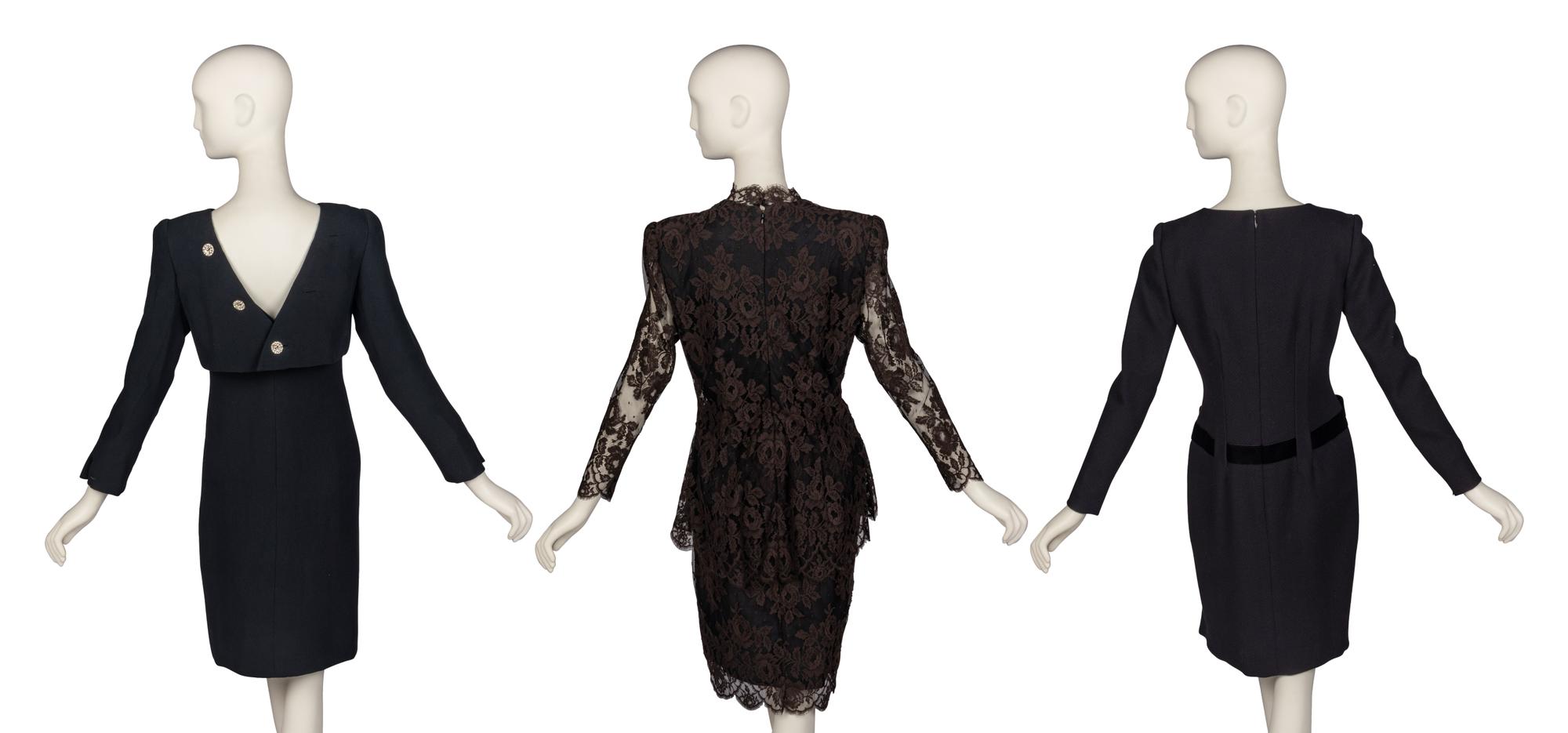 Three Designer Black Cocktail Dresses