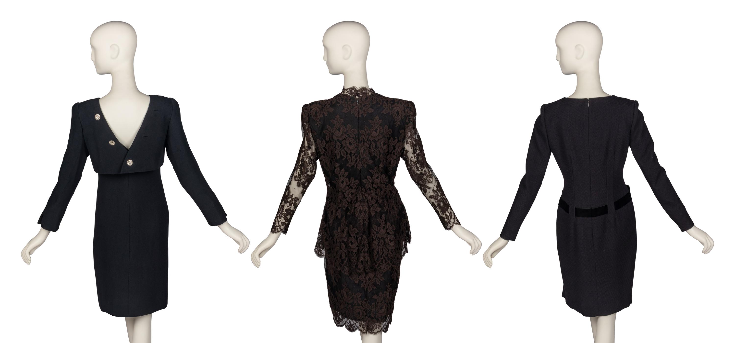 Three Designer Black Cocktail Dresses
