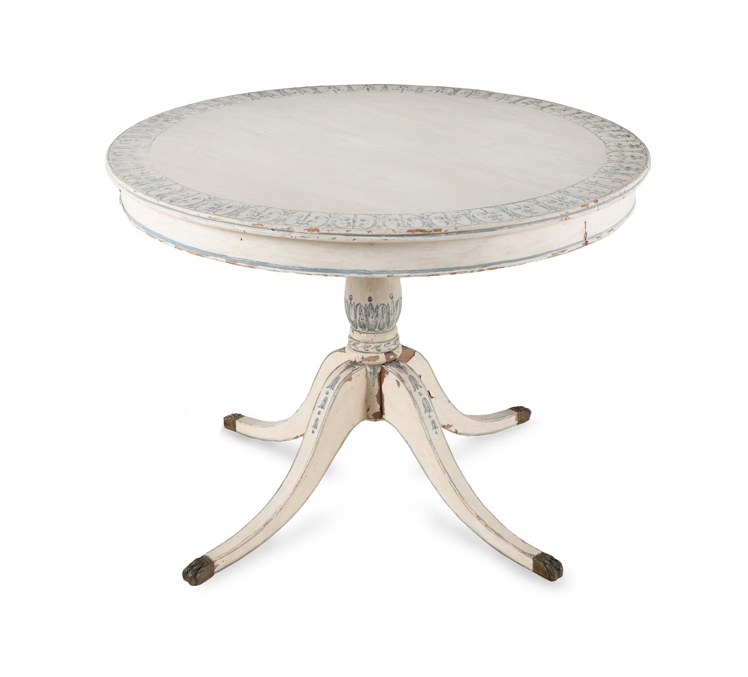 A George III Style Painted Pedestal Table