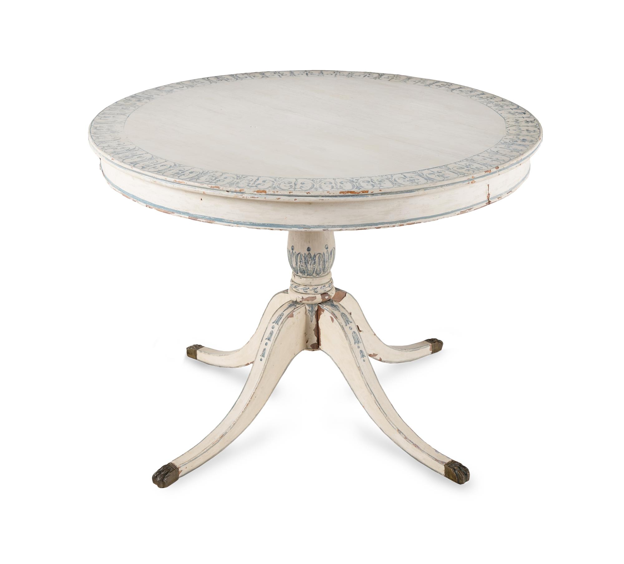 A George III Style Painted Pedestal Table