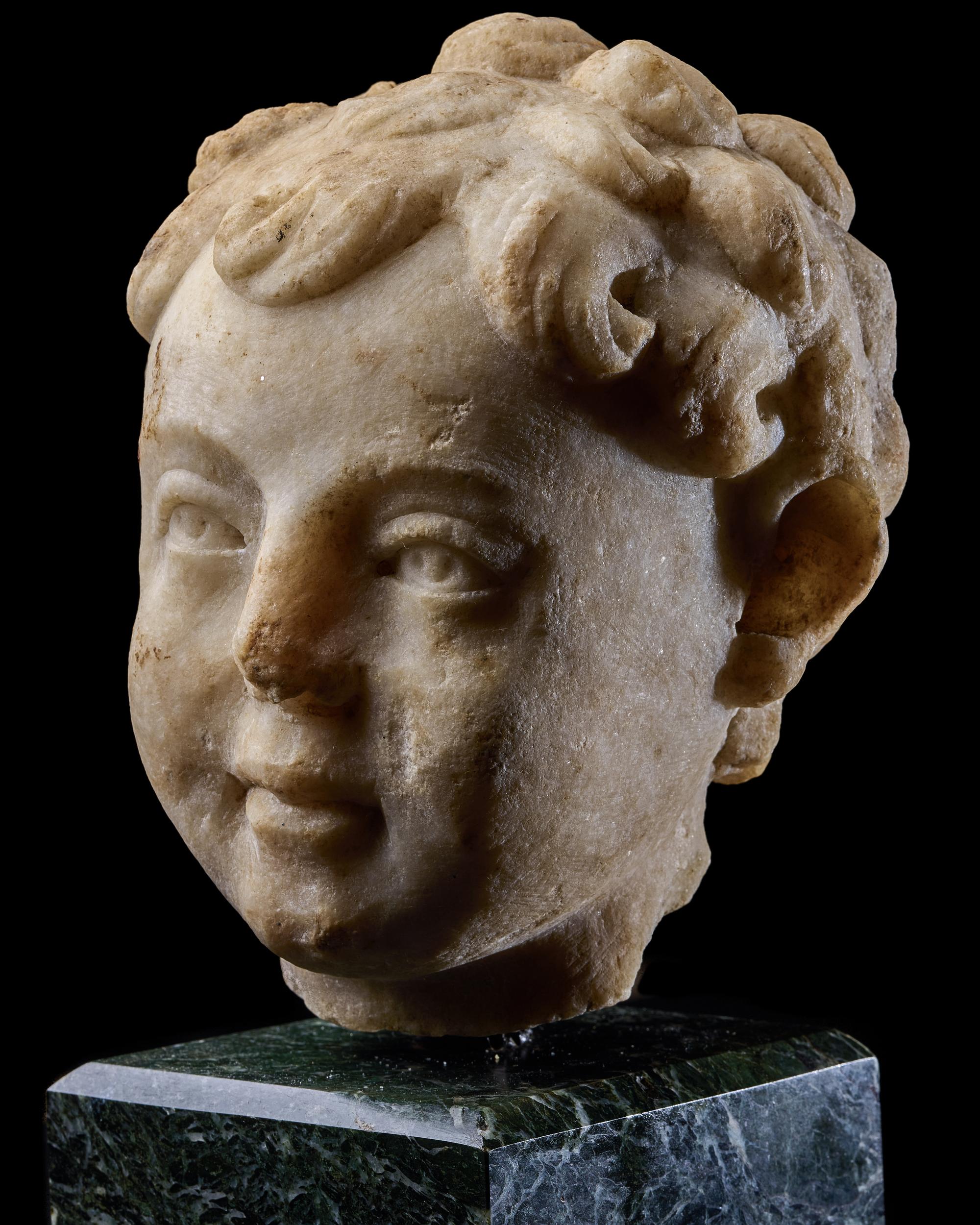 A Roman Marble Head of a Child