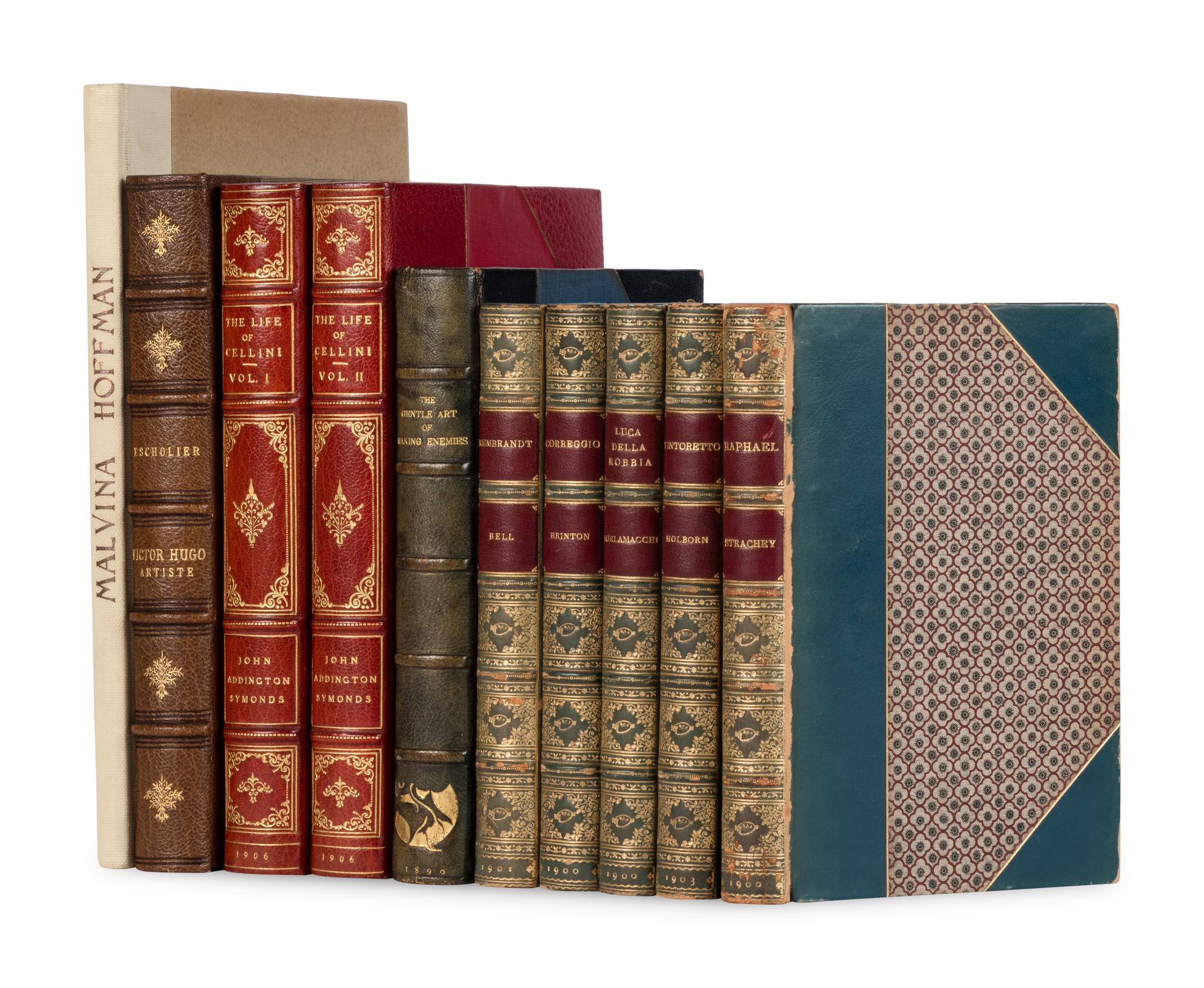 [BINDINGS - ARTIST BIOGRAPHIES]. A group of 9 works, comprising: