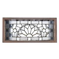 A Leaded Glass Window 52" W x 2.5" D x 23.5" H — United States, 19th Century
