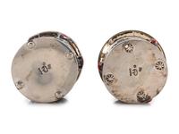 Stamped Sterling Silver Lidded Cases, with Turquoise and Coral Inlay
