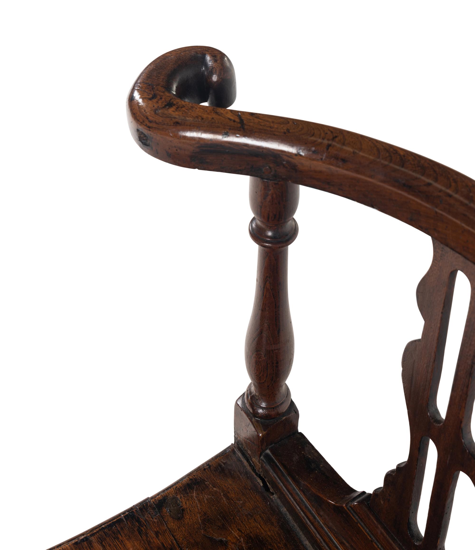 A George III Elm Corner Chair