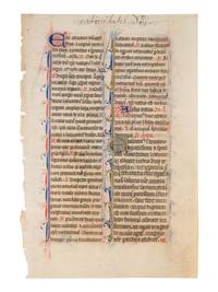 5 remarkable leaves illuminated from the late 13th to the late 15th century in France and England.