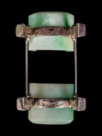 An Apple Green Jadeite Mounted Cigar Holder
