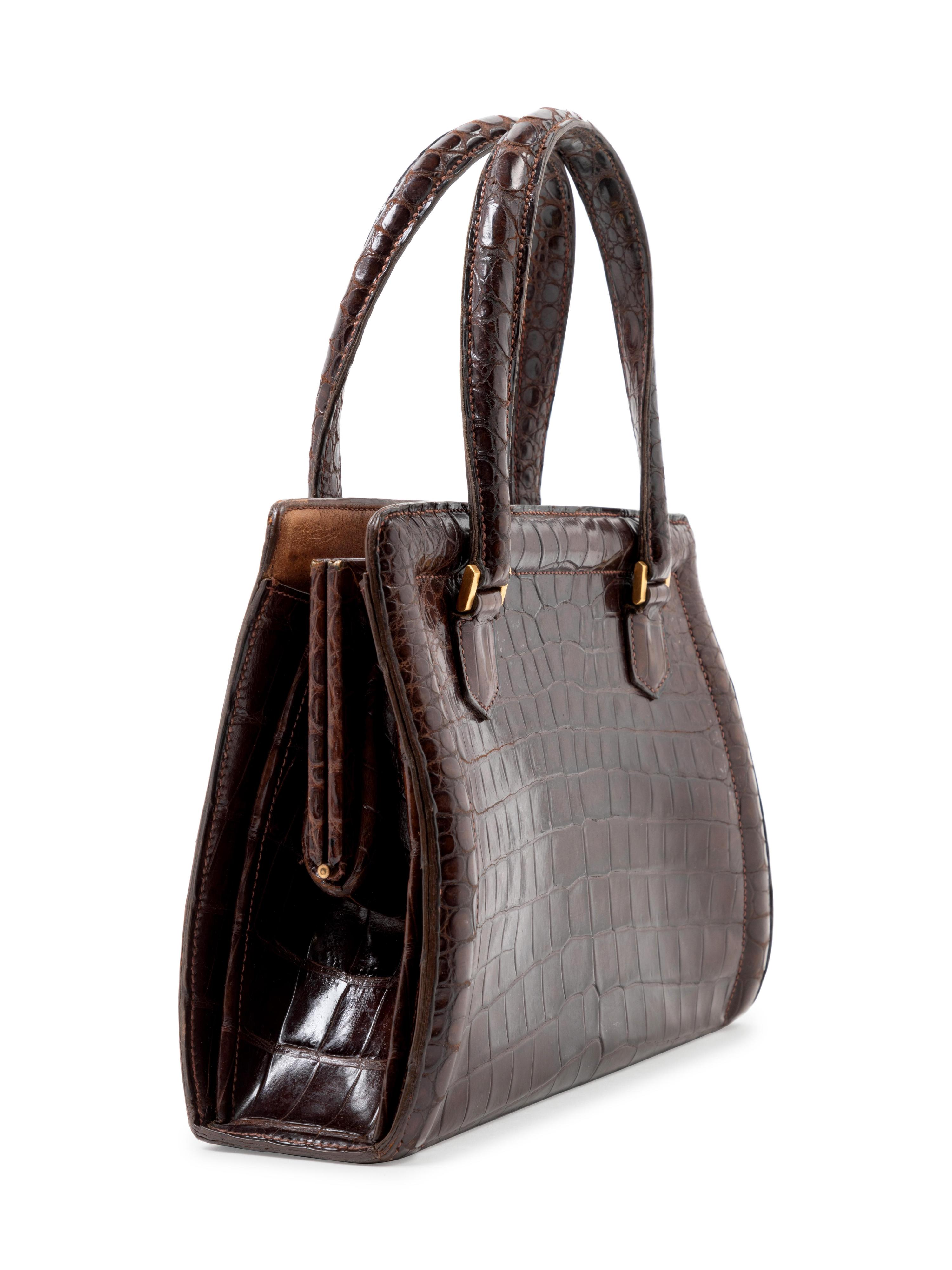 Vintage Hermès 26cm Crocodile Pullman Bag, 1960-70s