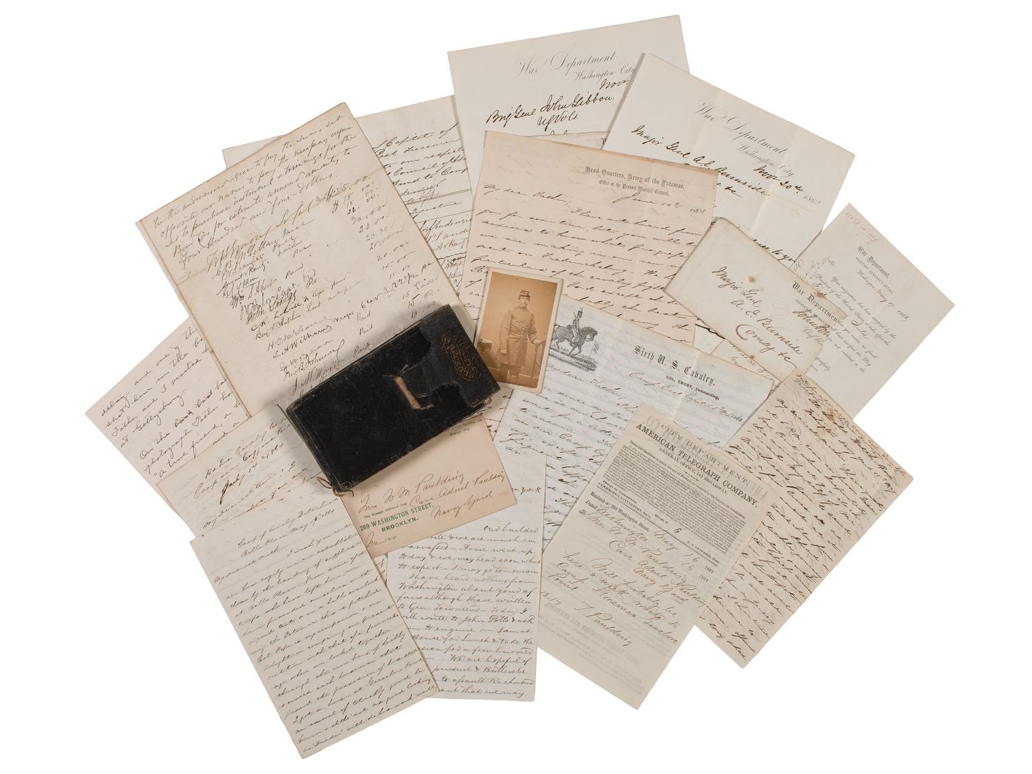 [CIVIL WAR]. War-date letters and diary of Capt. Tattnall Paulding (1840-1907), 6th US Cavalry, POW Battle of Fairfield, incl. Gettysburg Campaign and Libby Prison content.