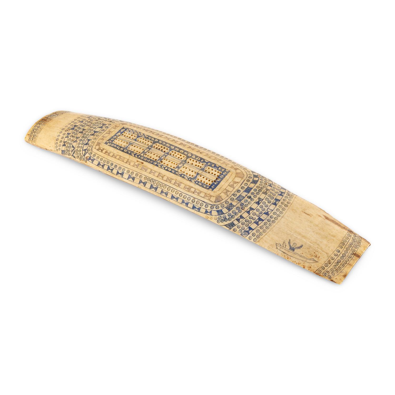 Siberian Yup'ik Polychromed Cribbage Board
