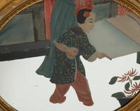 A Pair of Chinese Reverse Paintings on Mirrored Glass
