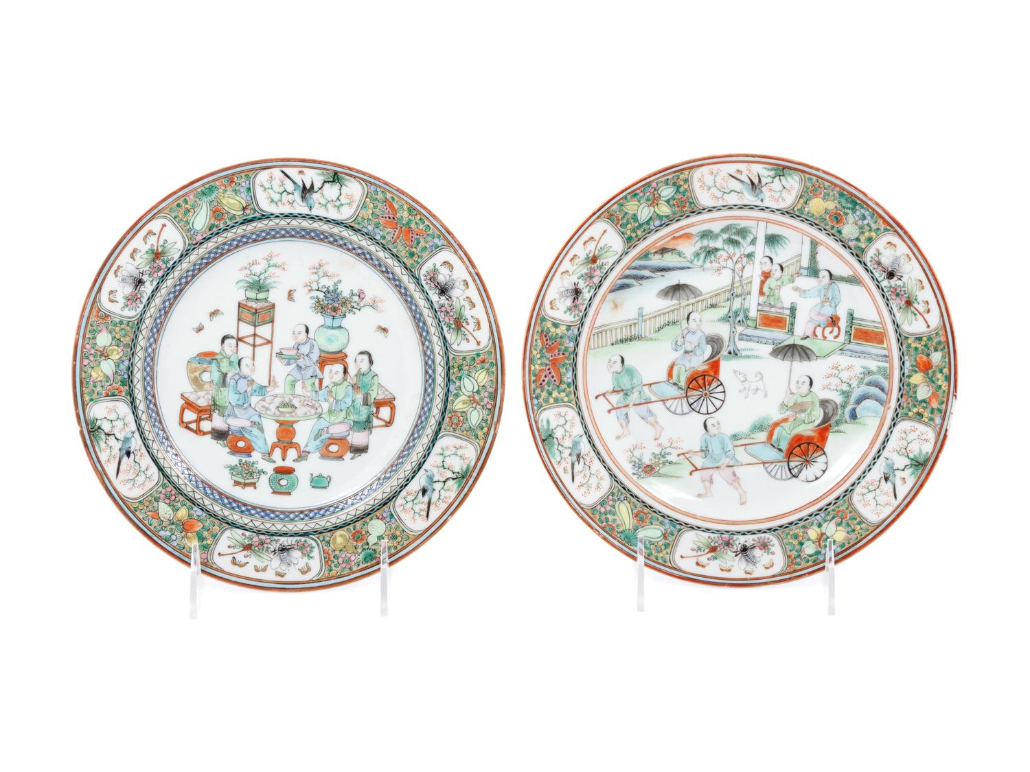 A Pair of Famille Verte Porcelain Plates