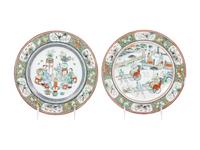 A Pair of Famille Verte Porcelain Plates