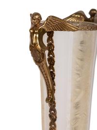 A Continental Gilt Metal Mounted Etched Glass Vase