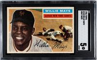 A 1956 Topps Willie Mays Gray Back Baseball Card No. 130 (SGC 5 EX)