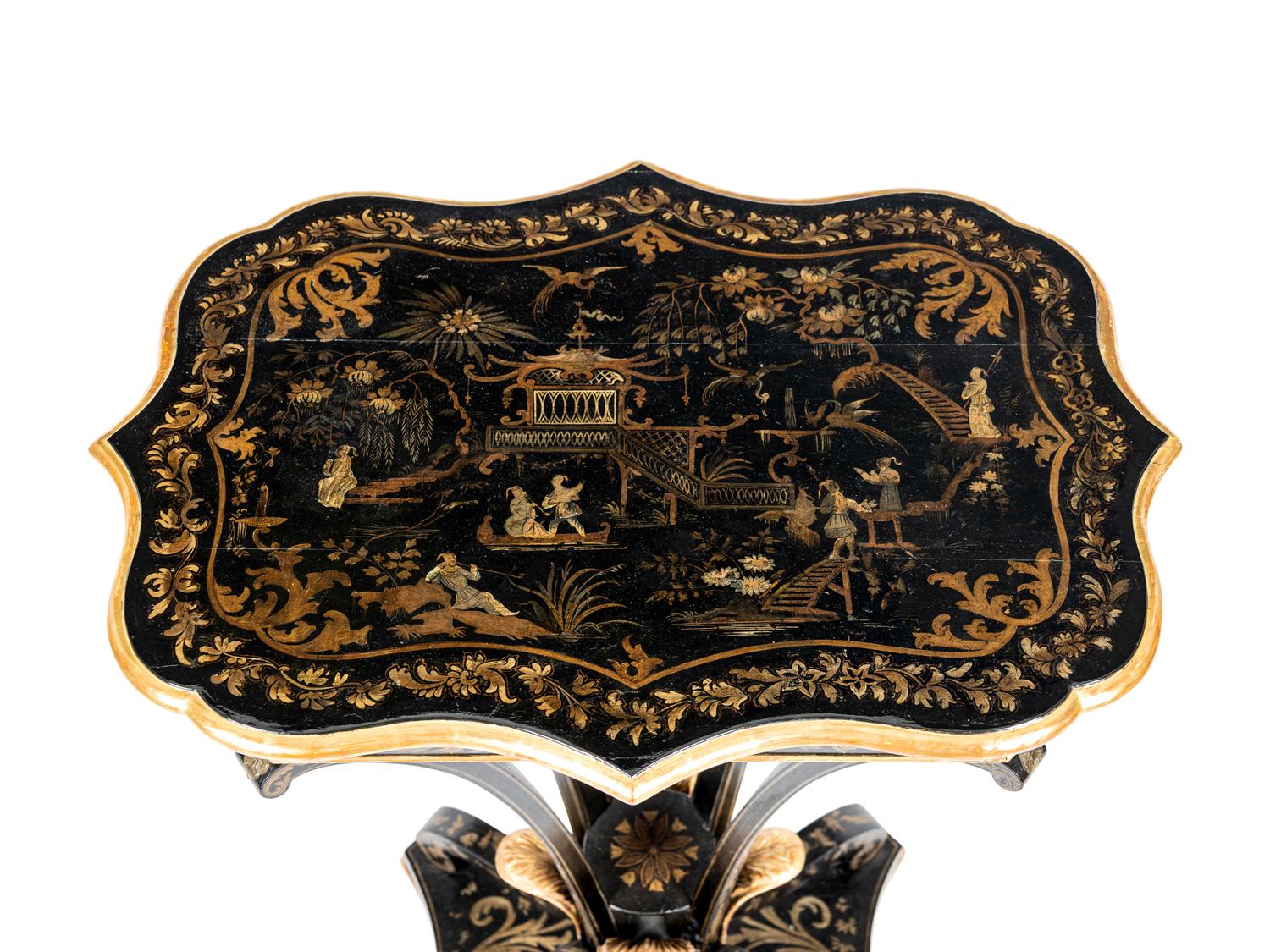 A North European Chinoiserie Decorated Work Table