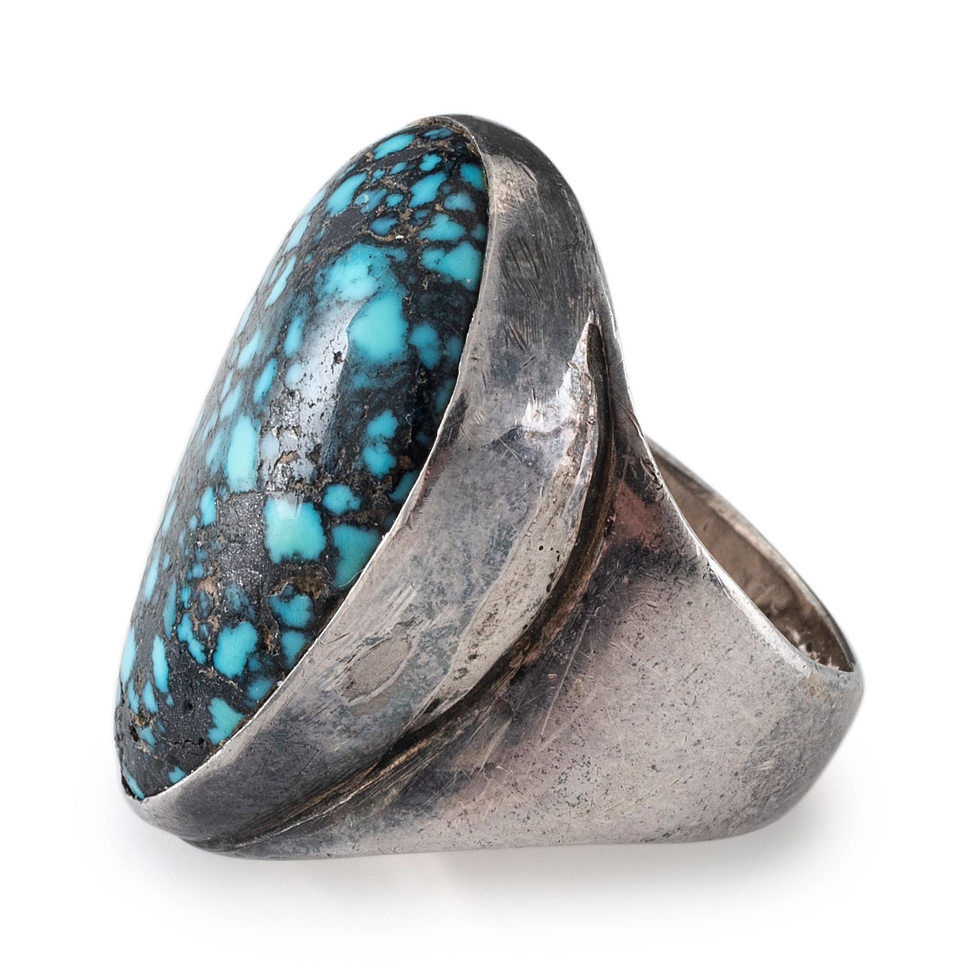 Silver and Lander Turquoise Ring