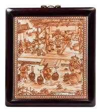 A Set of Chinese Export Porcelain Plaques Portraying Porcelain Production