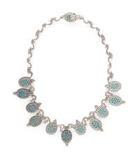 TURQUOISE, DIAMOND, AND WHITE GOLD NECKLACE