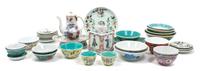 A Group of Chinese Porcelain Articles Diameter of largest 9 1/4 inches.