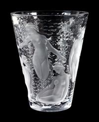A Lalique Ondines Crystal Vase