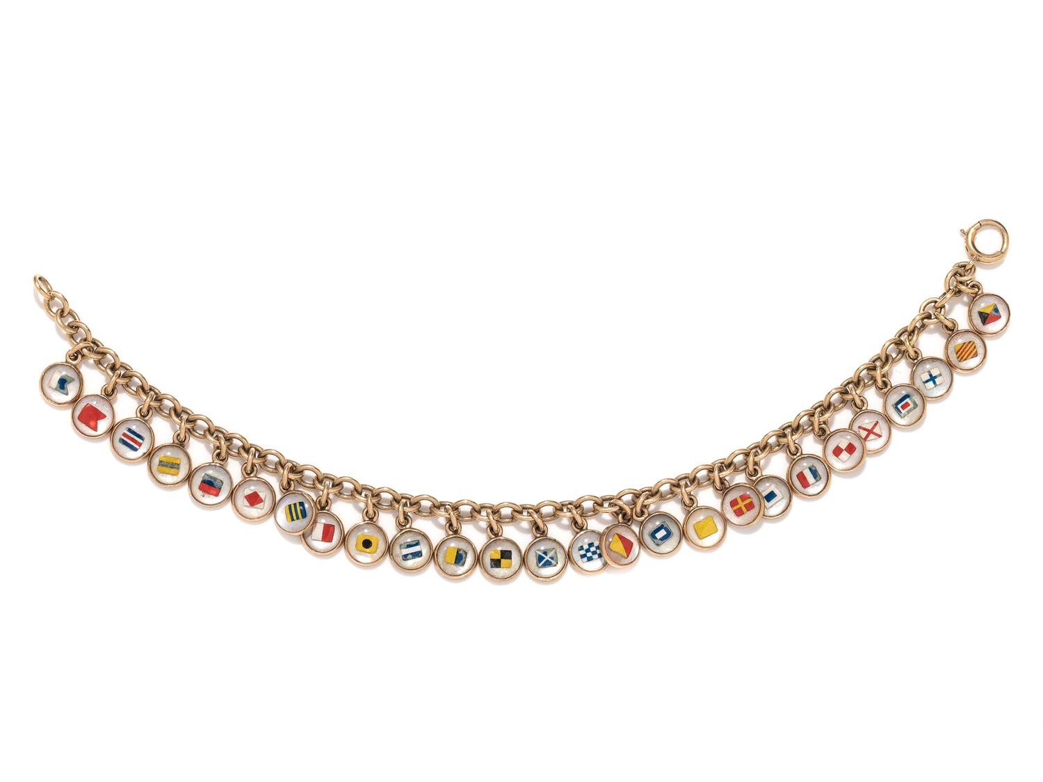 ESSEX CRYSTAL NAUTICAL FLAG BRACELET