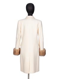 Michael Kors, Sable-Trimmed Cream Coat